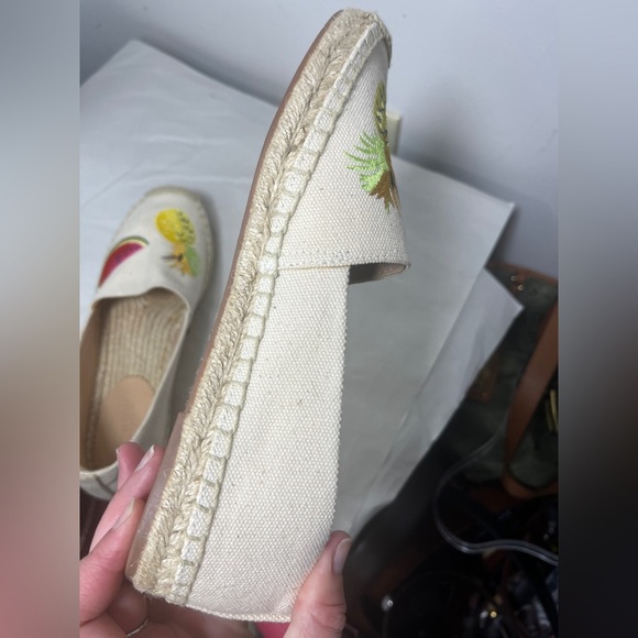 J. Crew EUC Fruit Embroidered Canvas Espadrilles Sz 7 Spring Resort Vacation - Picture 10 of 13